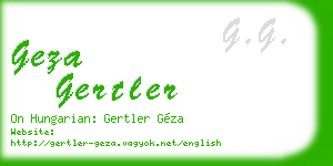 geza gertler business card